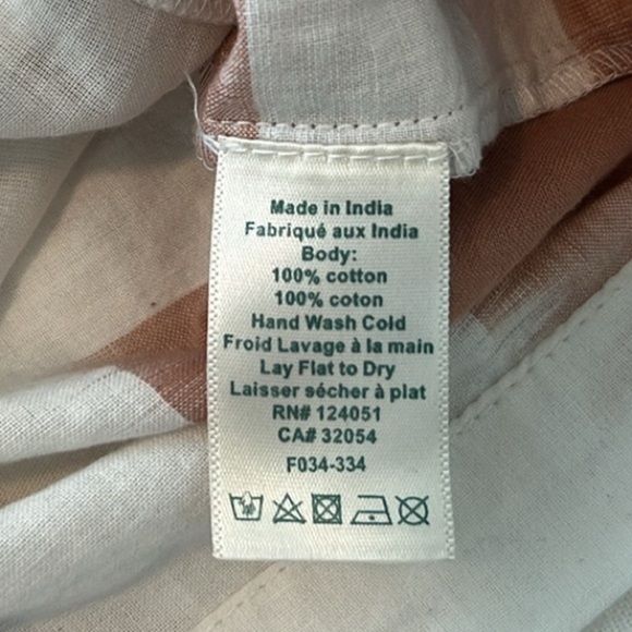 Anthropologie The Odells Yarn-Dyed Henley Shirt Dress Ikat Print Navy Small - Picture 17 of 17